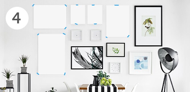 Preparing the wall for the framed photo wall collage
